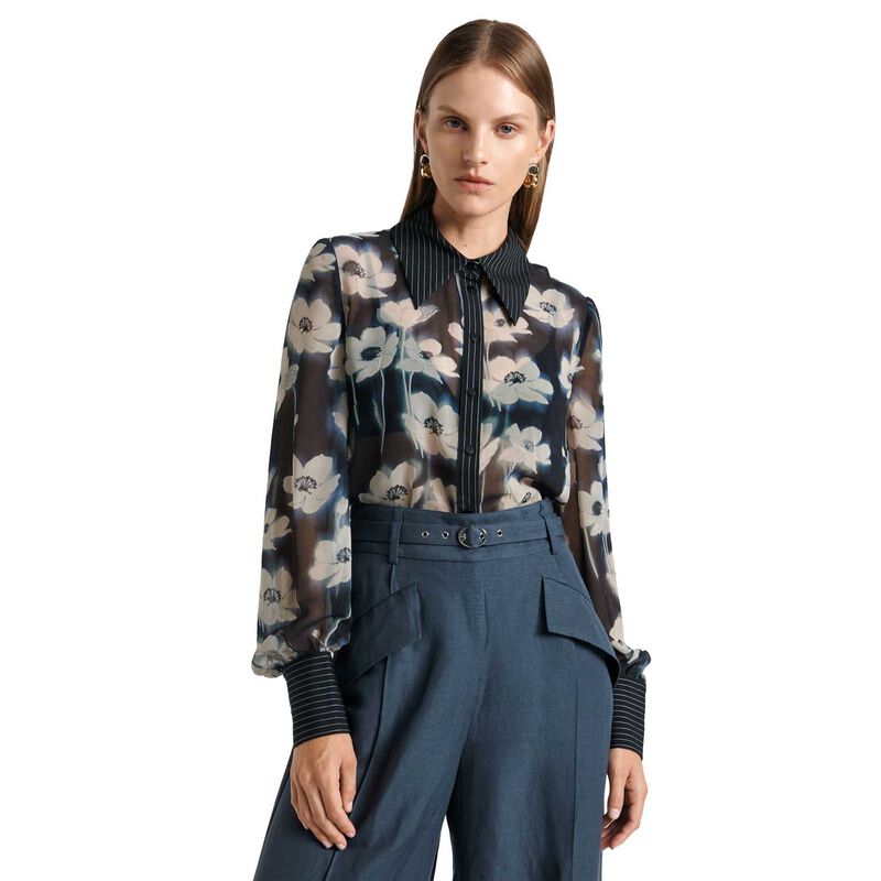 Cue Falling Floral Georgette Shirt image number 0